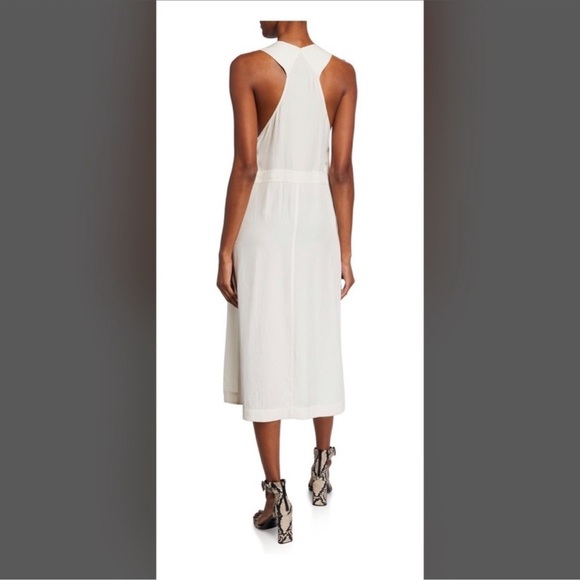 Rag & Bone Adrian Square-Neck Side- Button Midi Dress, Size M - Picture 2 of 2
